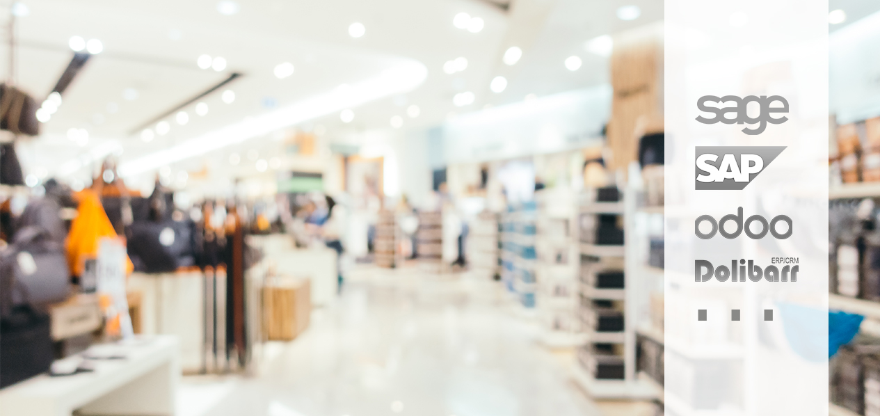 Tienda física y logotipos de sage sap odoo dolibarr