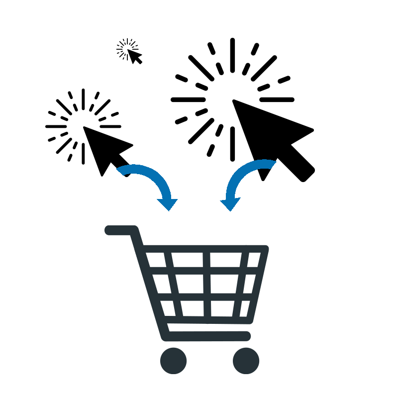 carrito de la compra con clics